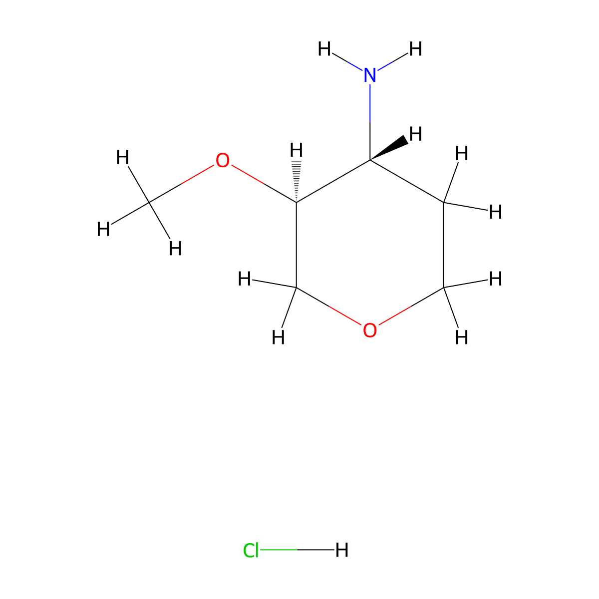 rac-(3R,4S)-3-methoxyoxan-4-amine hydrochloride molecular structure, CAS 1778734-55-6