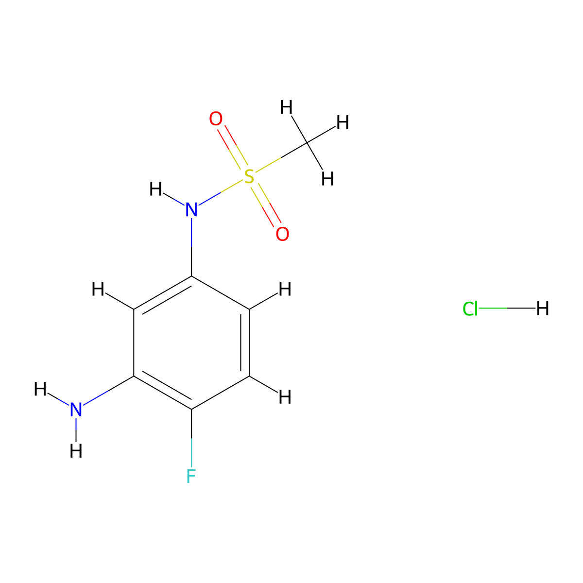 N-(3-Amino-4-fluorophenyl)methanesulfonamide hydrochloride molecular structure, CAS 1778734-56-7