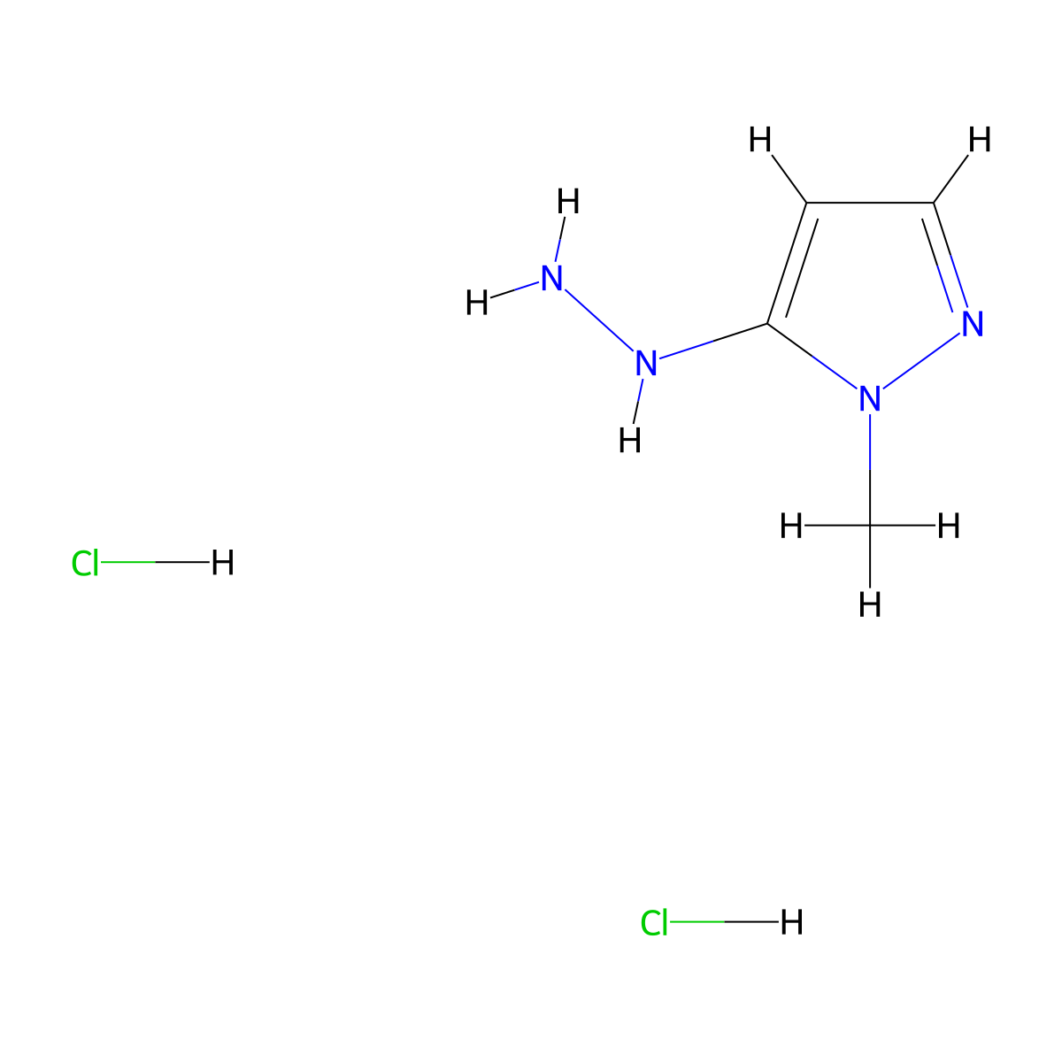 3-hydrazinylidene-2-methyl-2,3-dihydro-1H-pyrazole dihydrochloride molecular structure, CAS 1778734-62-5