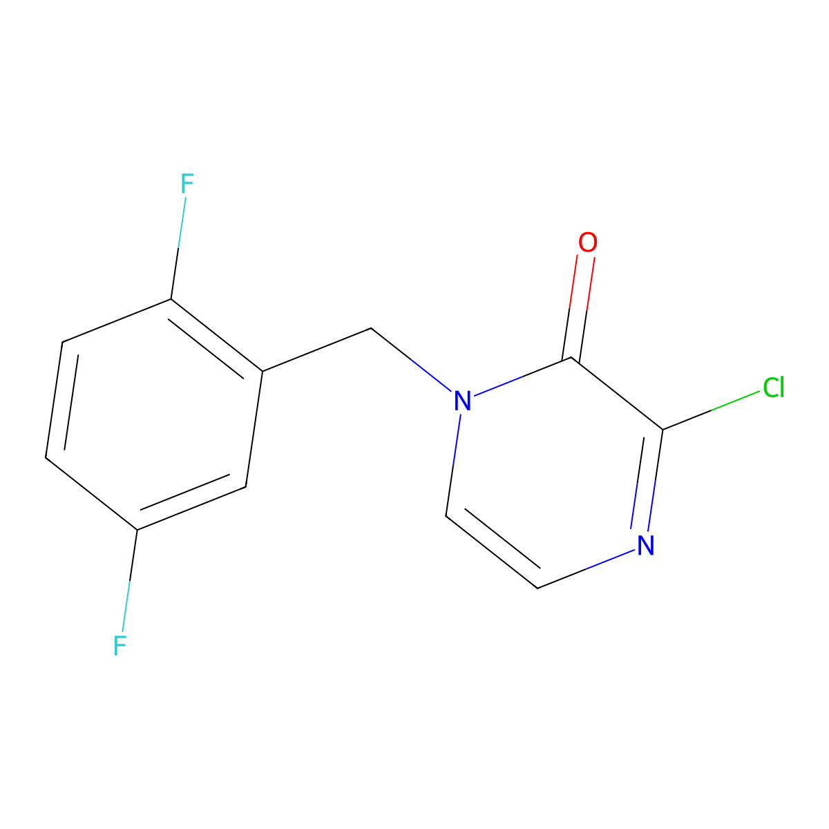3-chloro-1-(2,5-difluorobenzyl)pyrazin-2(1H)-one molecular structure, CAS 1778771-24-6