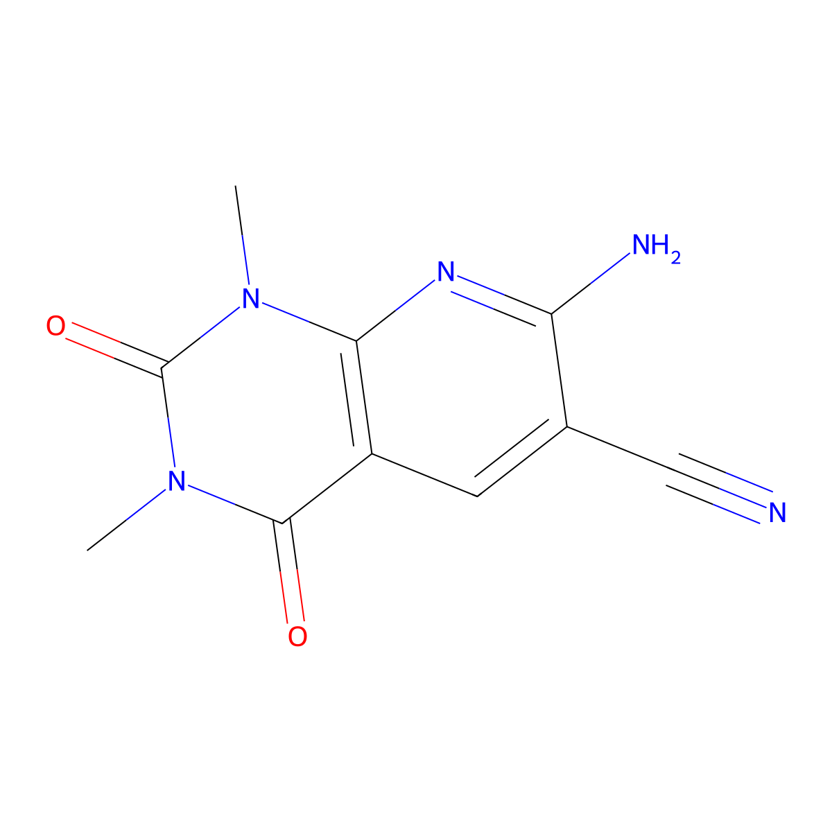 7-Amino-1,3-dimethyl-2,4-dioxo-1,2,3,4-tetrahydropyrido[2,3-d]pyrimidine-6-carbonitrile molecular structure, CAS 17789-33-2