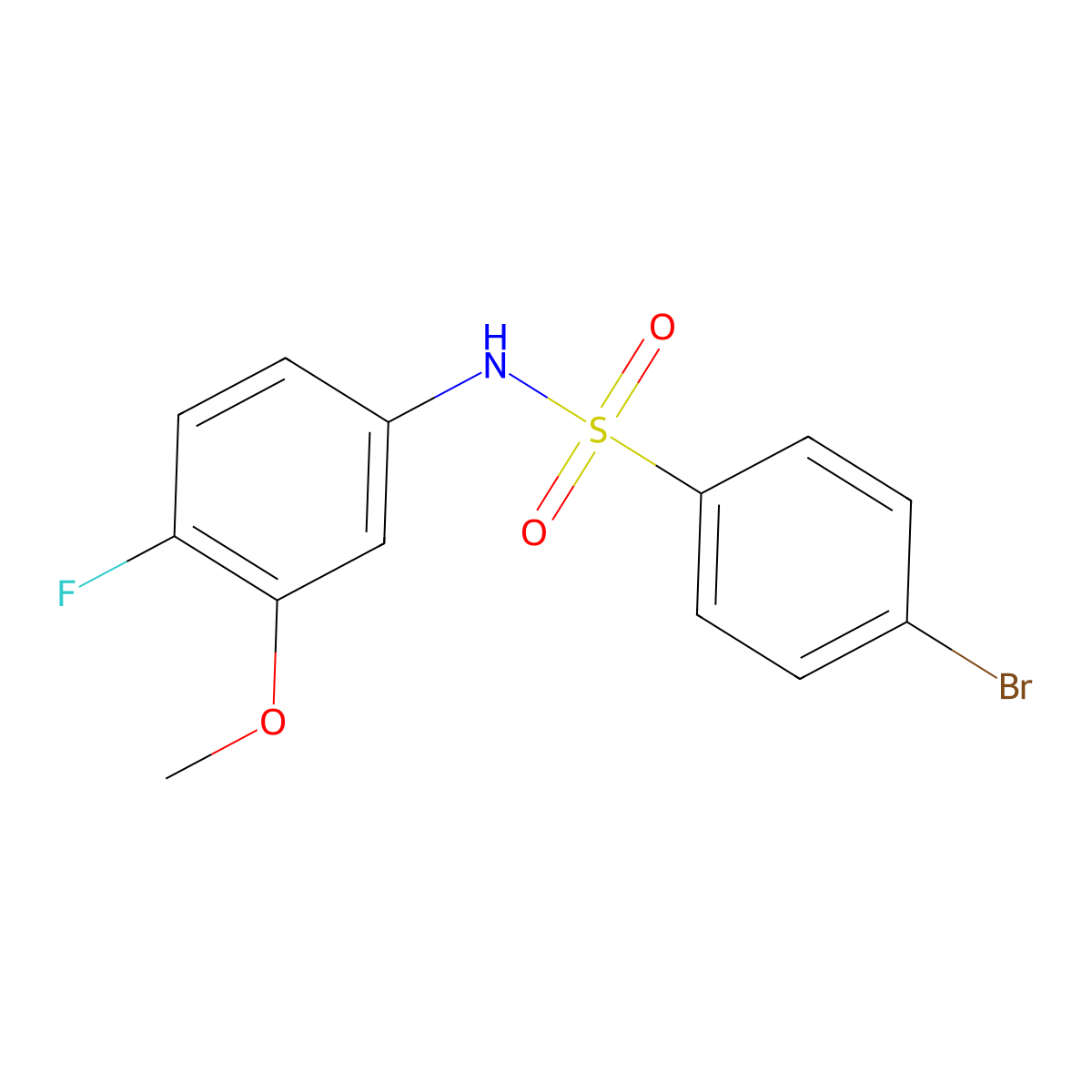 4-Bromo-N-(4-fluoro-3-methoxyphenyl)benzenesulfonamide molecular structure, CAS 1778962-56-3