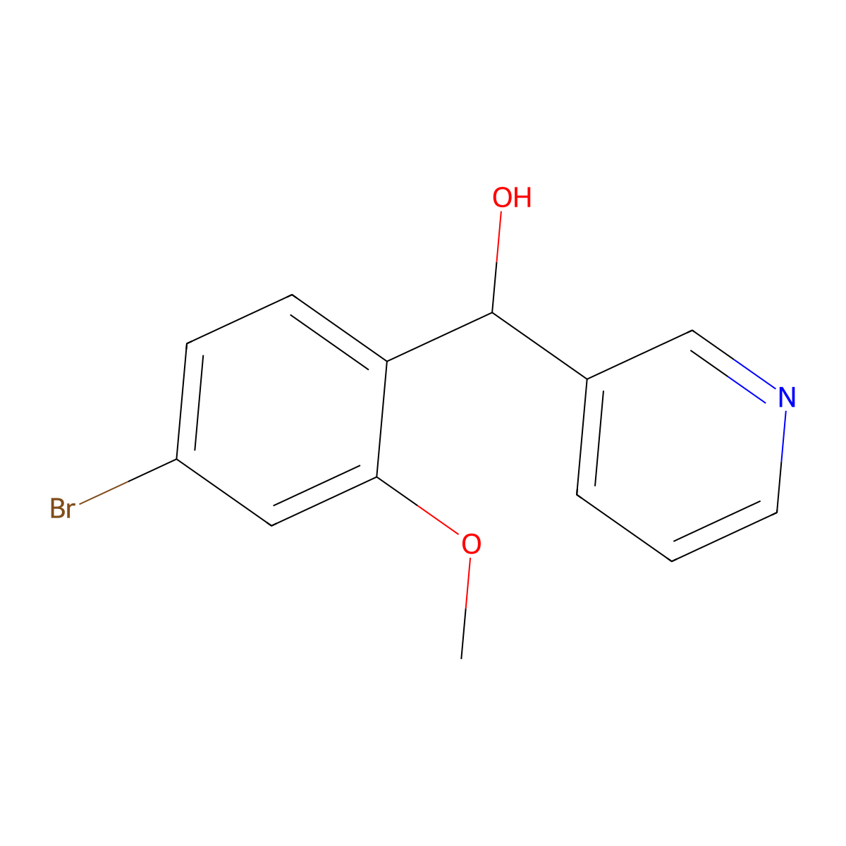 alpha-(4-Bromo-2-methoxyphenyl)-3-pyridinemethanol molecular structure, CAS 1778983-81-5