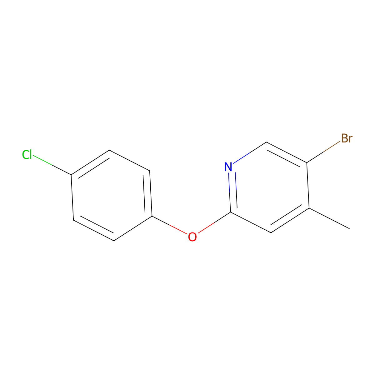 5-Bromo-2-(4-chlorophenoxy)-4-methylpyridine molecular structure, CAS 1778989-64-2