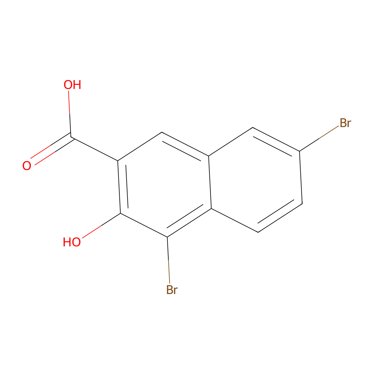2-Naphthalenecarboxylic acid, 4,7-dibromo-3-hydroxy- molecular structure, CAS 1779-10-8