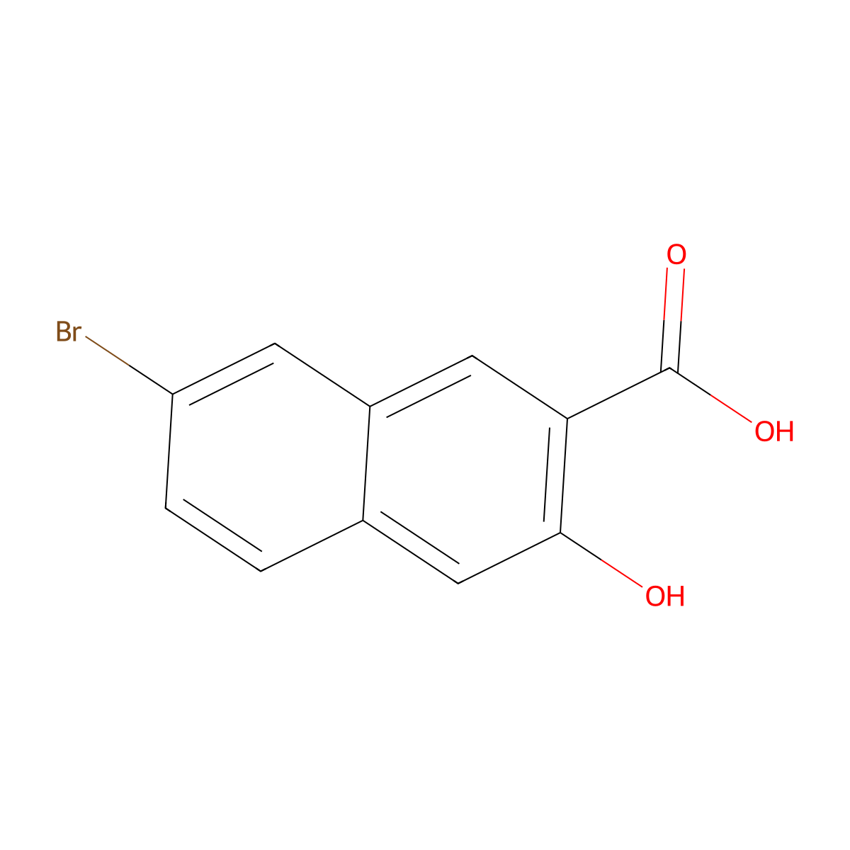2-Naphthalenecarboxylic acid, 7-bromo-3-hydroxy- molecular structure, CAS 1779-11-9