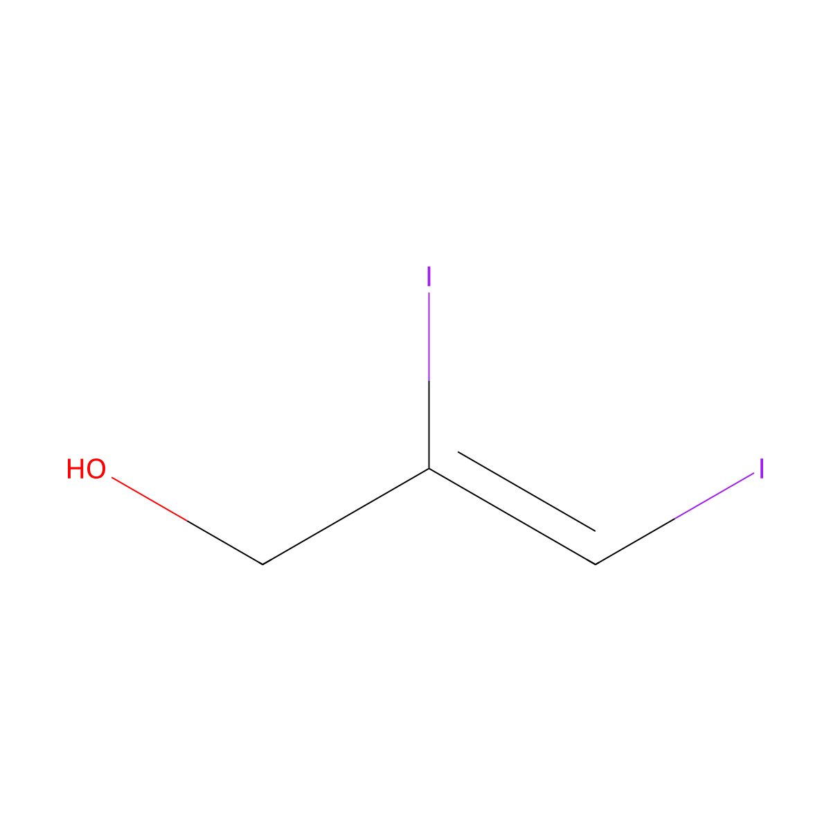 2,3-Diiodoprop-2-en-1-ol molecular structure, CAS 1779-30-2