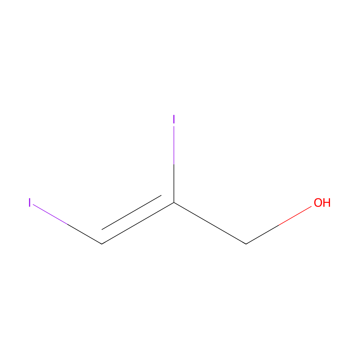 2,3-Diiodoprop-2-en-1-ol molecular structure, CAS 1779-30-2