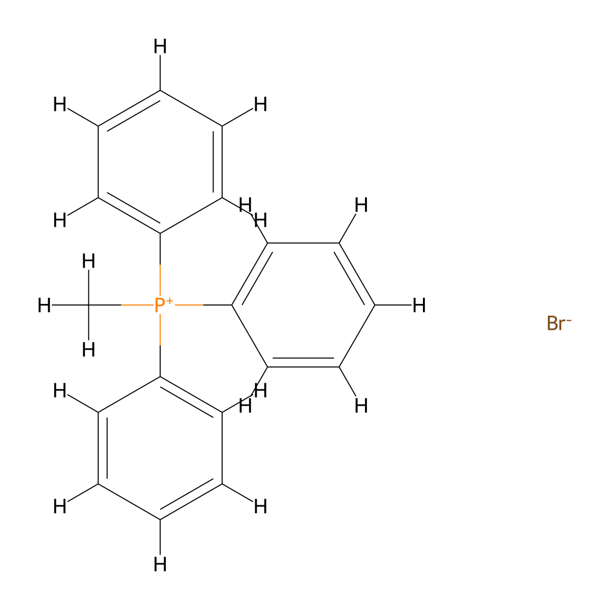 Methyltriphenyliphosphonium bromide molecular structure, CAS 1779-49-3
