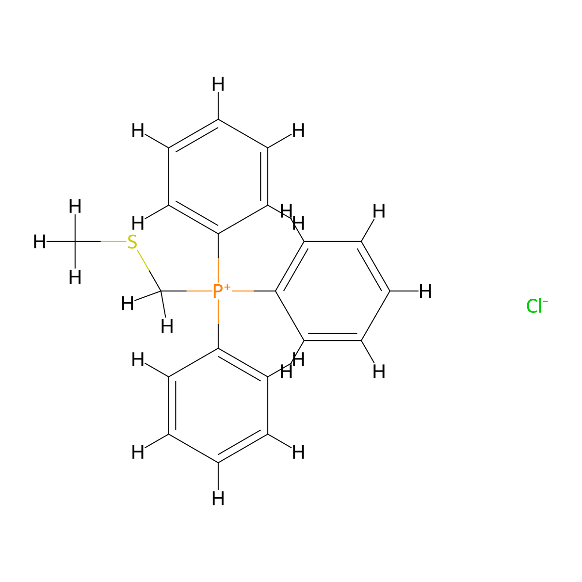 ((Methylthio)methyl)triphenylphosphonium chloride molecular structure, CAS 1779-54-0