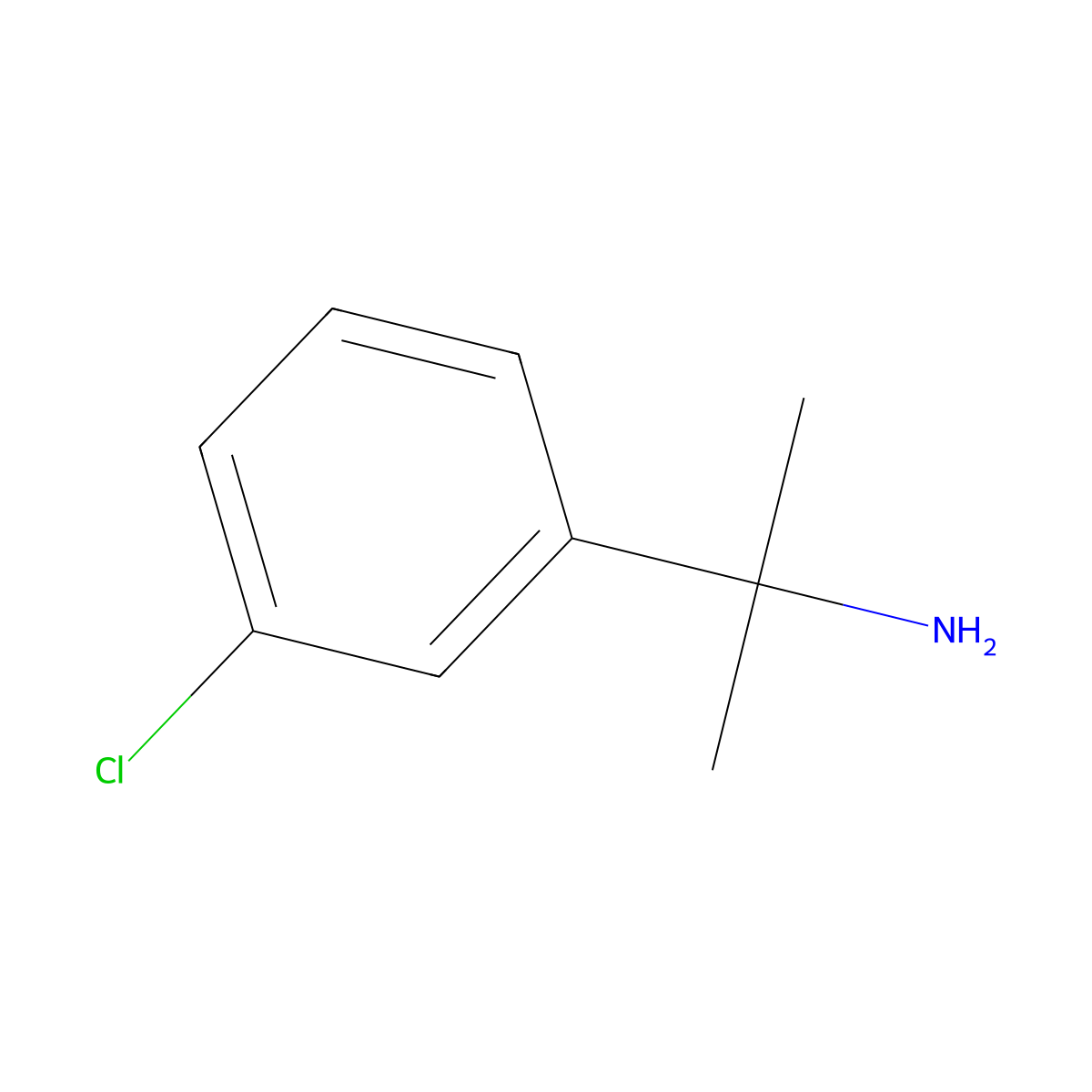 2-(3-Chlorophenyl)propan-2-amine molecular structure, CAS 17790-50-0