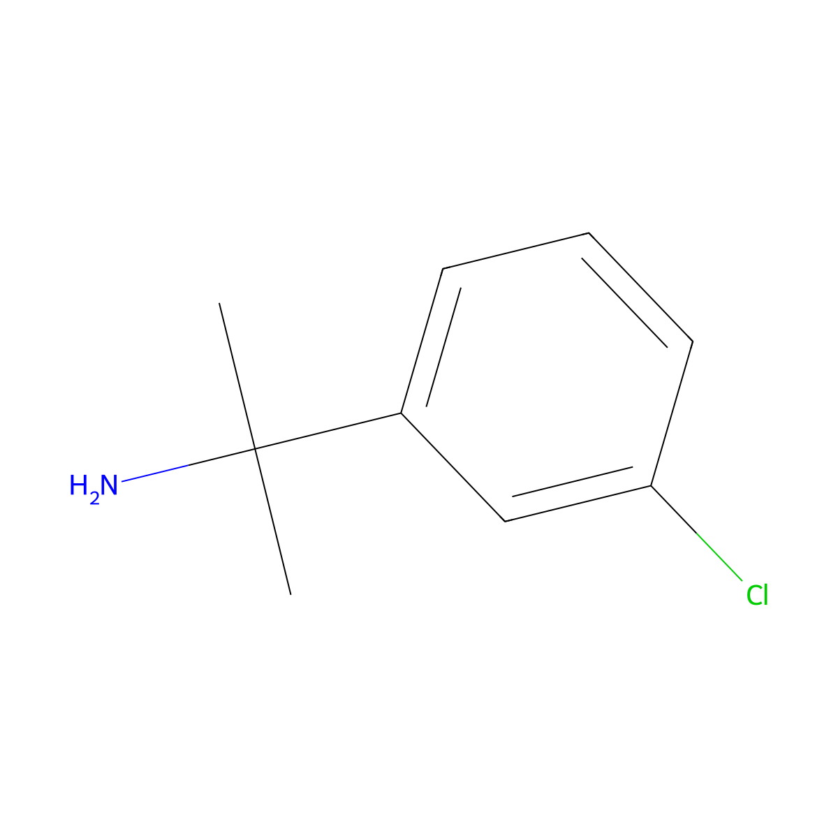 2-(3-Chlorophenyl)propan-2-amine molecular structure, CAS 17790-50-0