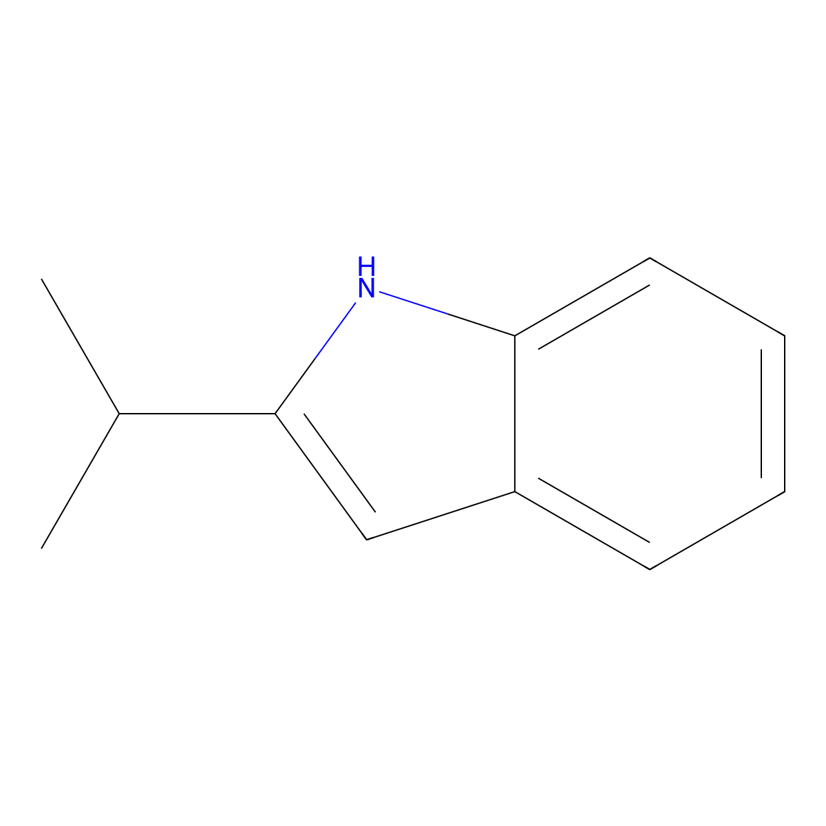 2-Isopropyl-1H-indole molecular structure, CAS 17790-93-1