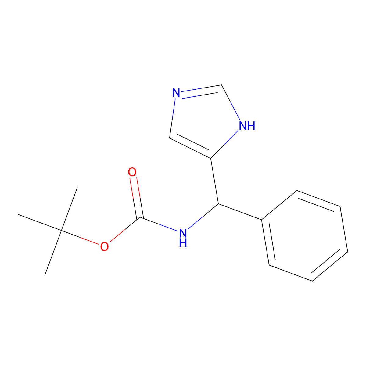 tert-butyl N-[(1H-imidazol-4-yl)(phenyl)methyl]carbamate molecular structure, CAS 1779046-76-2