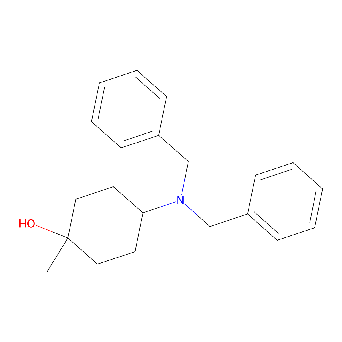 Trans-4-(dibenzylamino)-1-methyl-cyclohexanol molecular structure, CAS 177908-36-0