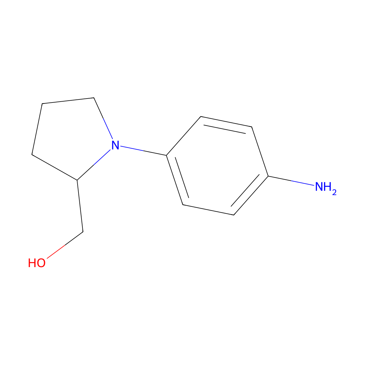 1-(4-Aminophenyl)-2-pyrrolidinemethanol molecular structure, CAS 177908-38-2