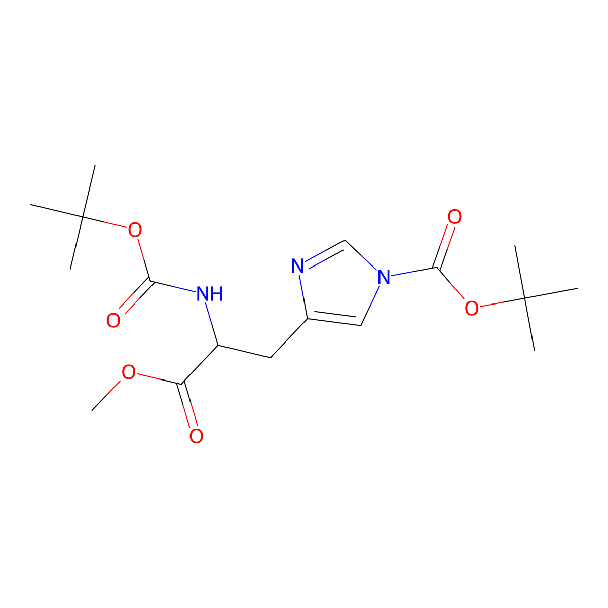 N(alpha), N-(im)-Di-Boc-L-histidine methyl ester molecular structure, CAS 17791-51-4