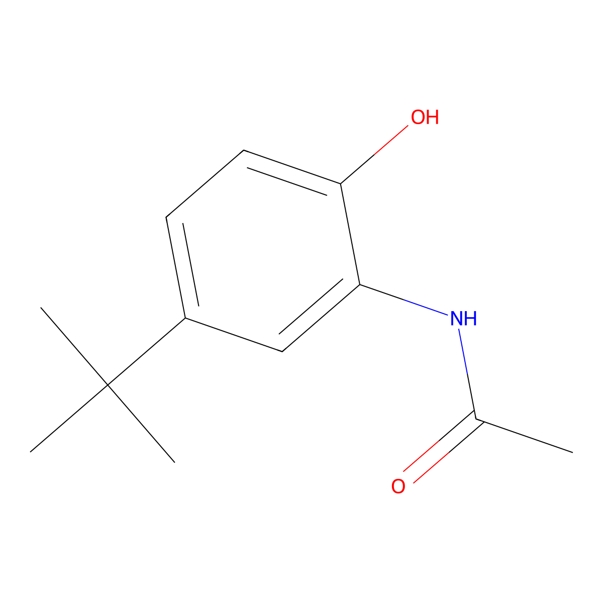 N-(5-tert-butyl-2-hydroxyphenyl)acetamide molecular structure, CAS 17791-62-7