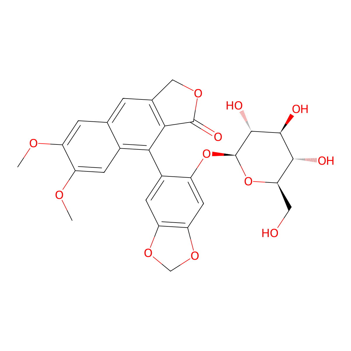 Justicidinoside C molecular structure, CAS 177912-23-1
