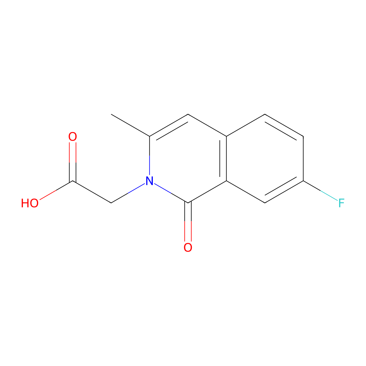 2-(7-Fluoro-3-methyl-1-oxoisoquinolin-2(1H)-yl)acetic acid molecular structure, CAS 1779121-78-6