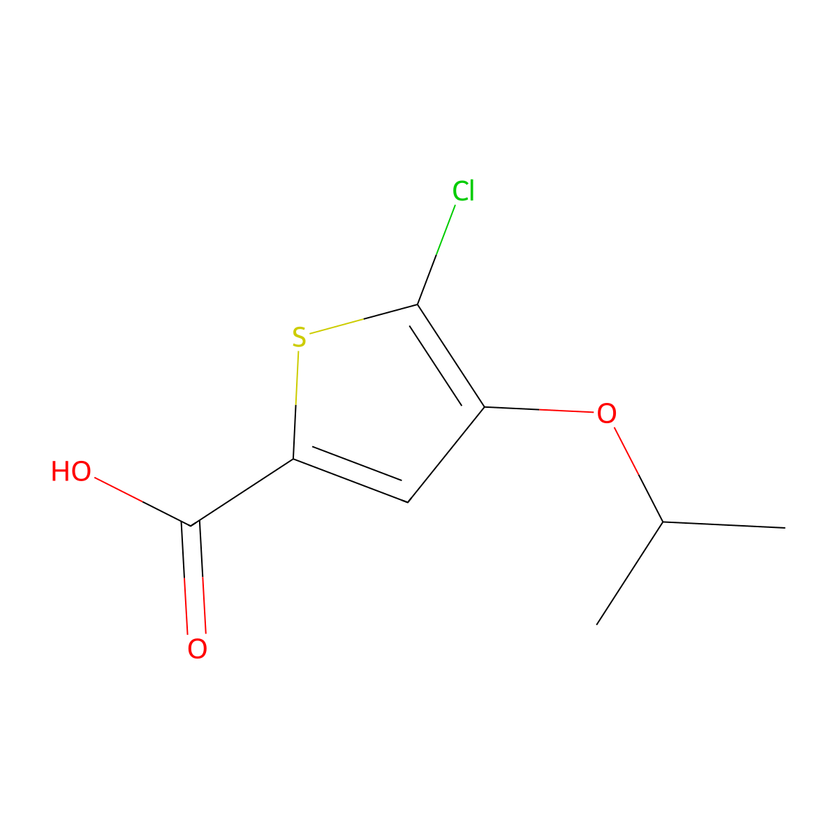 5-Chloro-4-isopropoxythiophene-2-carboxylic acid molecular structure, CAS 1779121-96-8