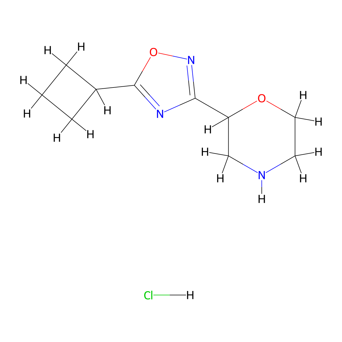 2-(5-Cyclobutyl-1,2,4-oxadiazol-3-yl)morpholine hydrochloride molecular structure, CAS 1779123-52-2