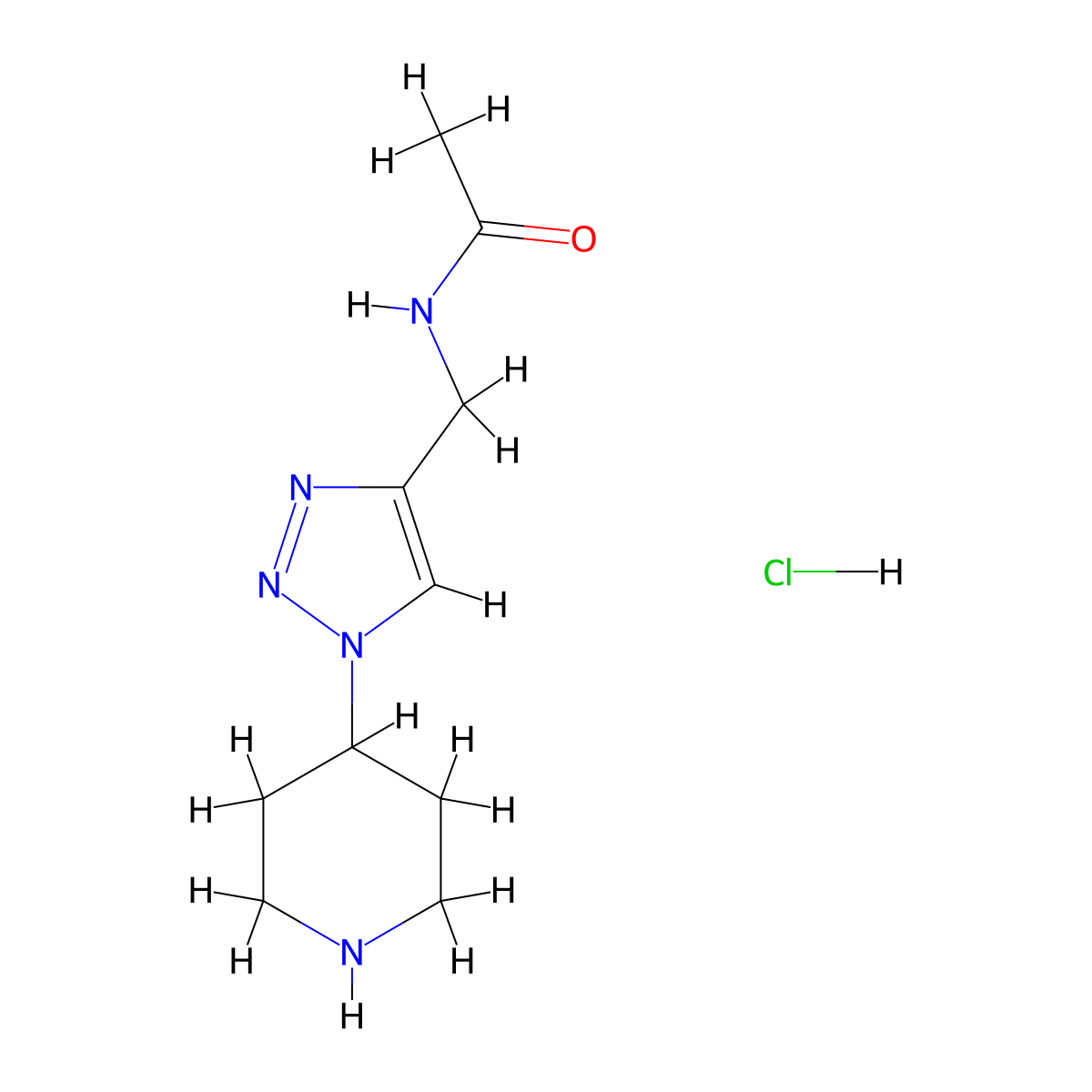 N-{[1-(Piperidin-4-yl)-1H-1,2,3-triazol-4-yl]methyl}acetamide hydrochloride molecular structure, CAS 1779123-78-2