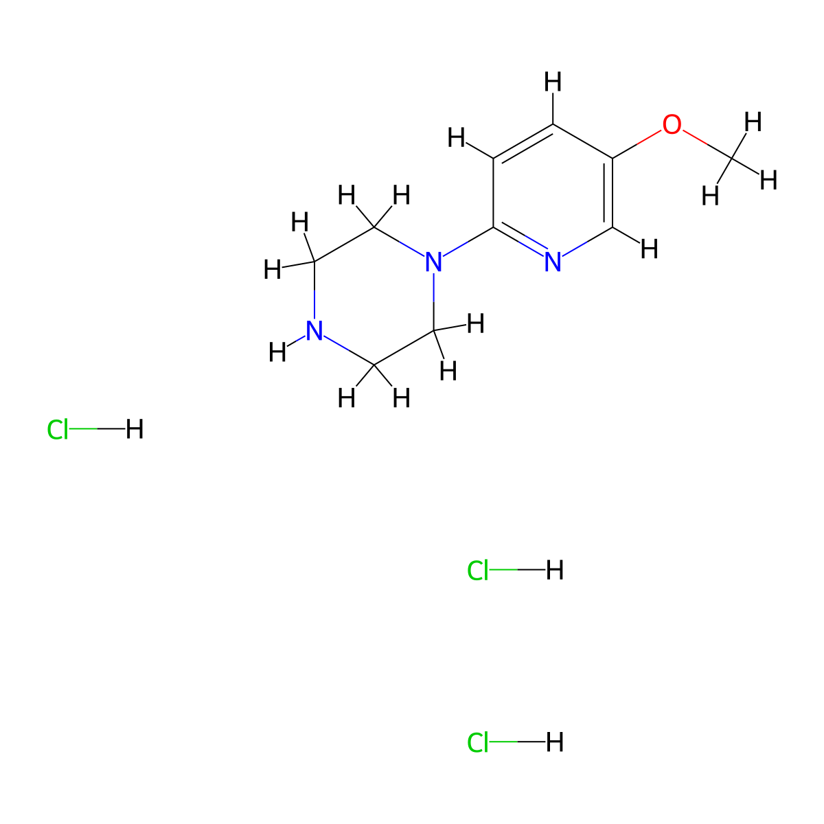 1-(5-Methoxypyridin-2-yl)piperazine trihydrochloride molecular structure, CAS 1779124-05-8