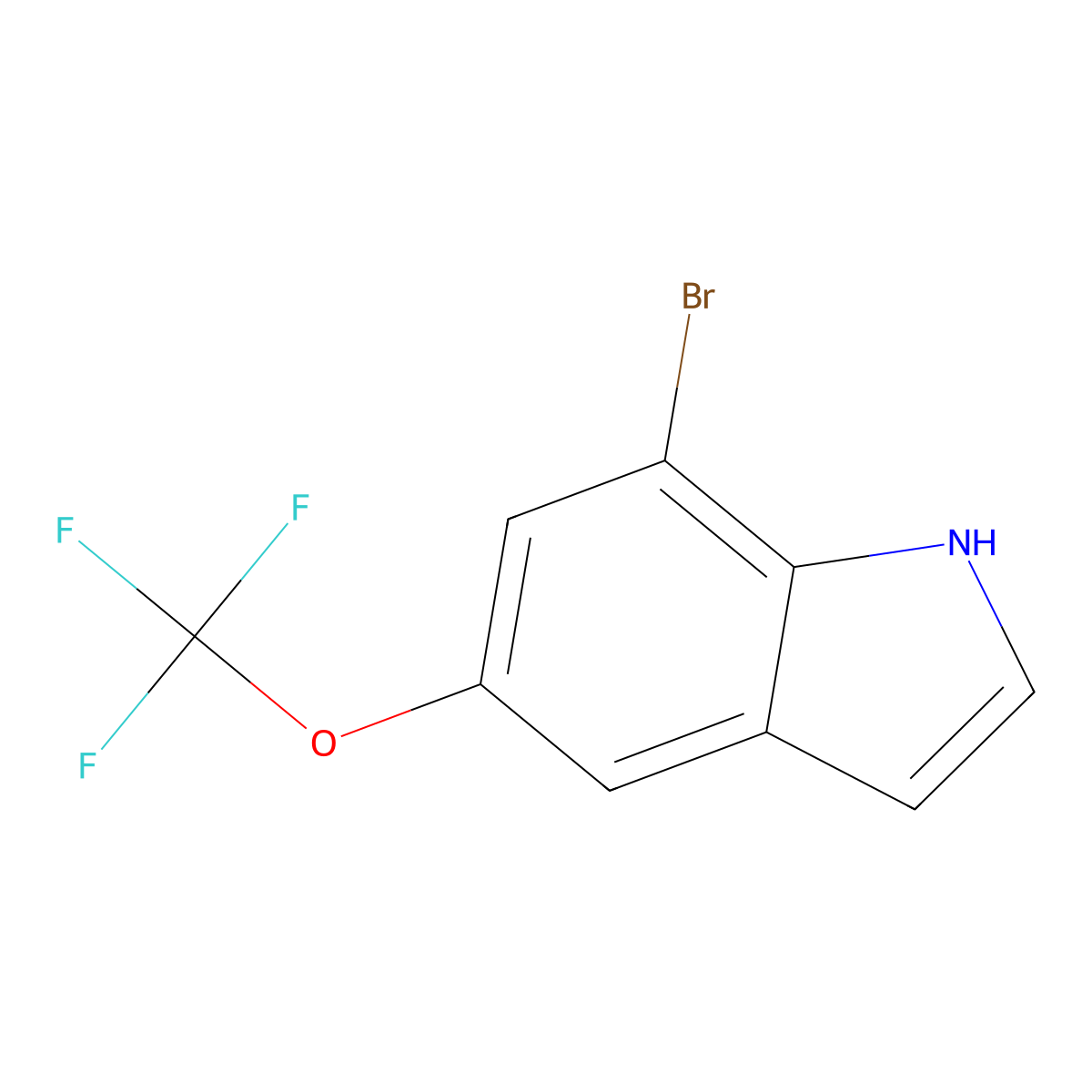 7-bromo-5-(trifluoromethoxy)-1H-indole molecular structure, CAS 1779124-14-9