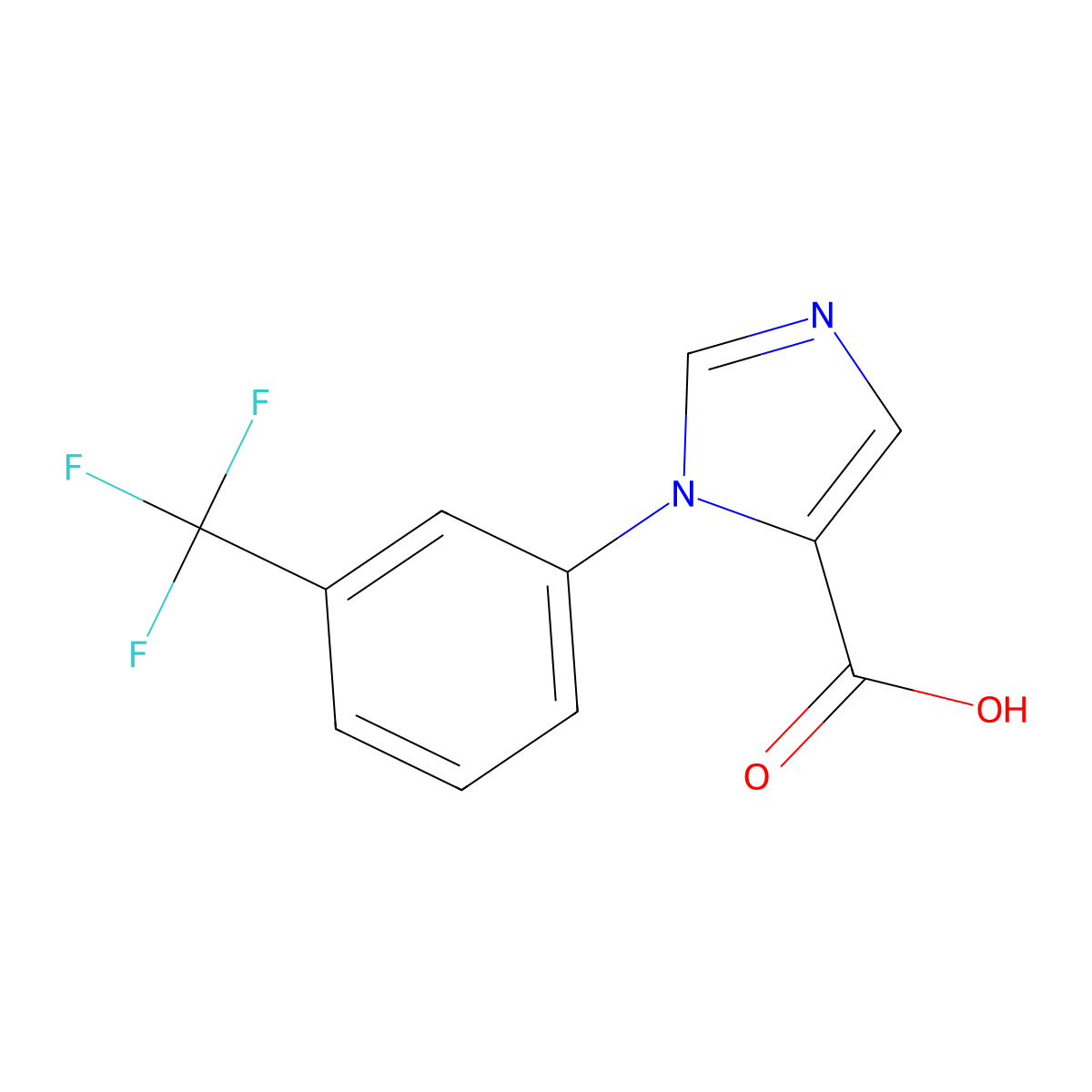 1-[3-(Trifluoromethyl)phenyl]-1H-imidazole-5-carboxylic acid molecular structure, CAS 1779124-23-0