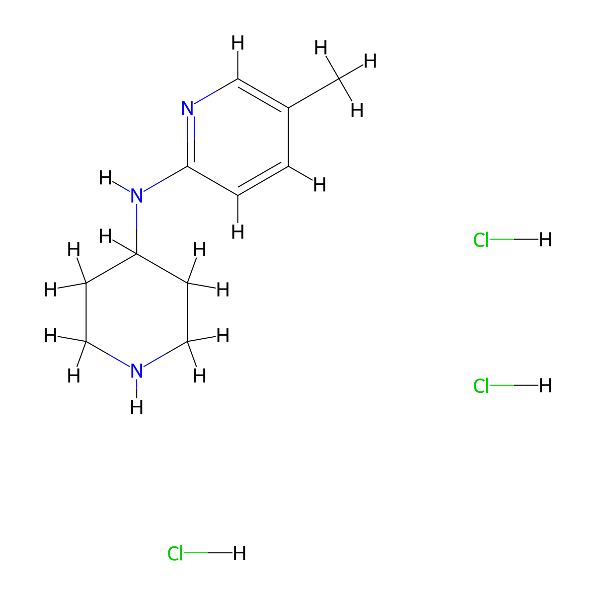 5-Methyl-N-(piperidin-4-yl)pyridin-2-amine trihydrochloride molecular structure, CAS 1779124-34-3