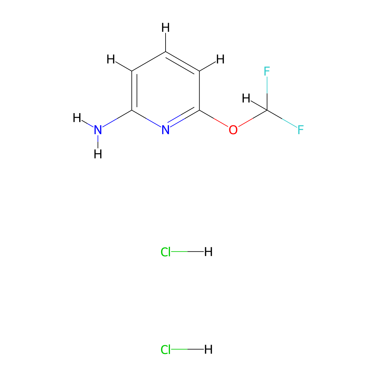 6-(Difluoromethoxy)pyridin-2-amine dihydrochloride molecular structure, CAS 1779124-41-2
