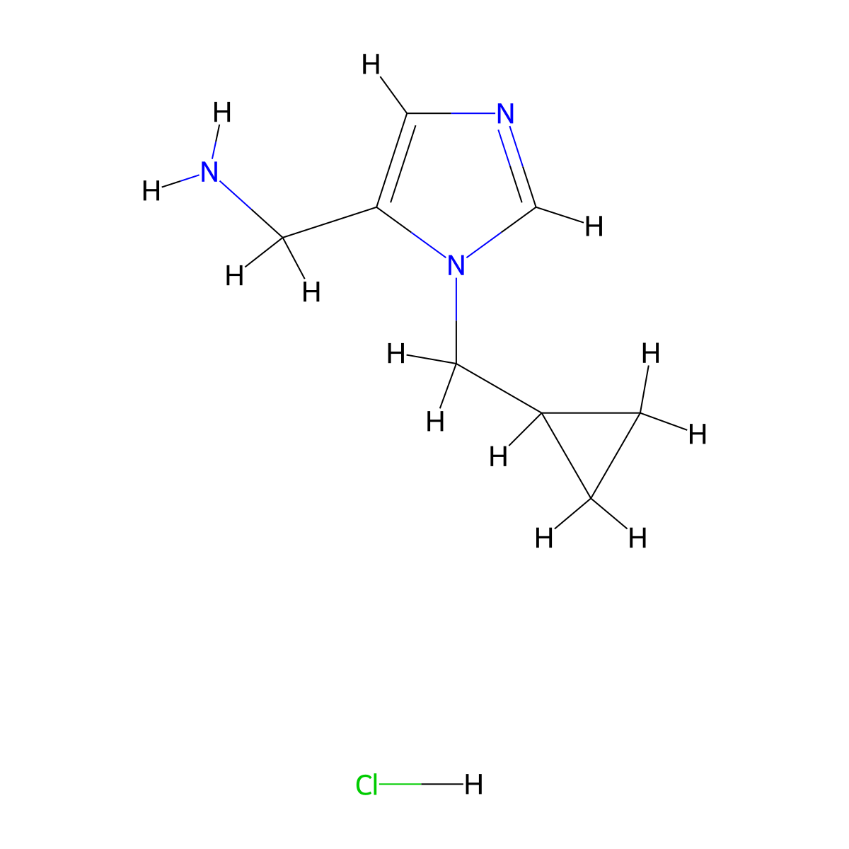 [1-(Cyclopropylmethyl)-1H-imidazol-5-yl]methanamine hydrochloride molecular structure, CAS 1779124-48-9