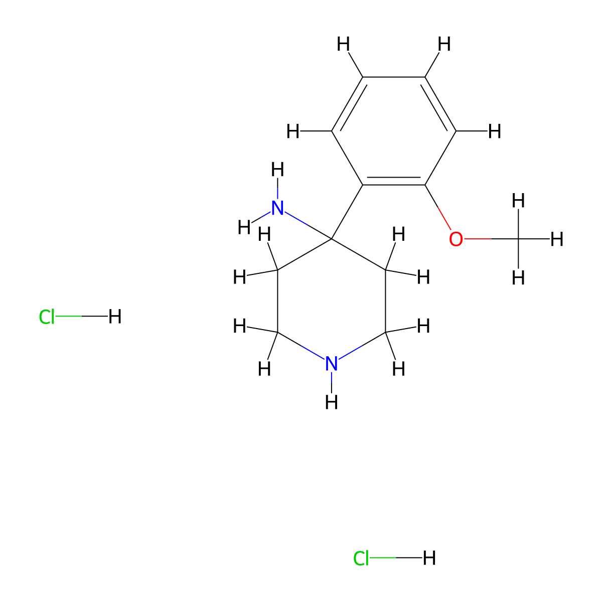 4-(2-Methoxyphenyl)piperidin-4-amine dihydrochloride molecular structure, CAS 1779124-50-3