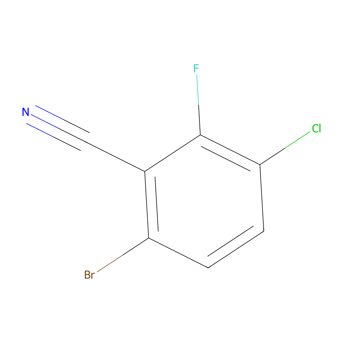 3-Chloro-2-fluoro-6-bromobenzonitrile molecular structure, CAS 1779124-51-4