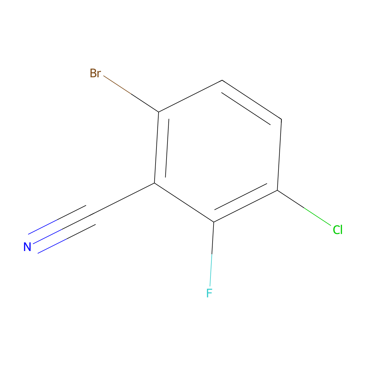 3-Chloro-2-fluoro-6-bromobenzonitrile molecular structure, CAS 1779124-51-4