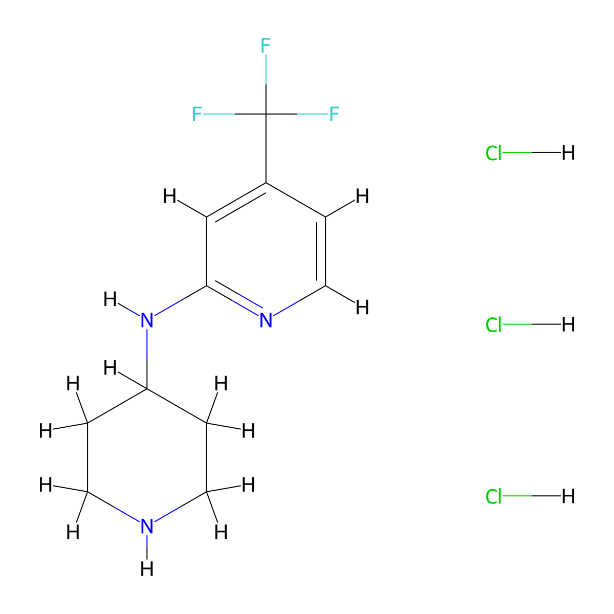 N-(Piperidin-4-yl)-4-(trifluoromethyl)pyridin-2-amine trihydrochloride molecular structure, CAS 1779124-63-8