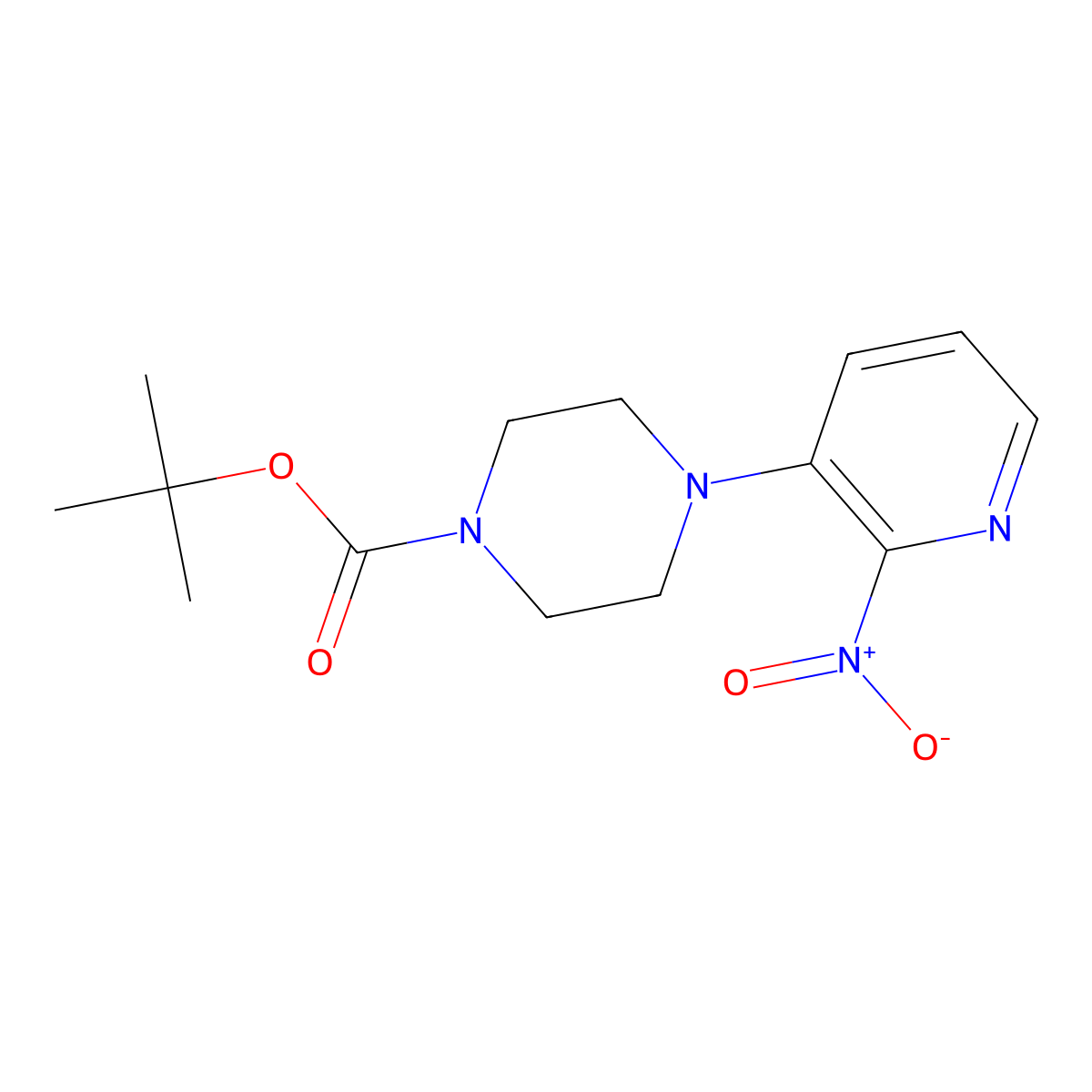 tert-Butyl 4-(2-nitropyridin-3-yl)piperazine-1-carboxylate molecular structure, CAS 1779124-68-3