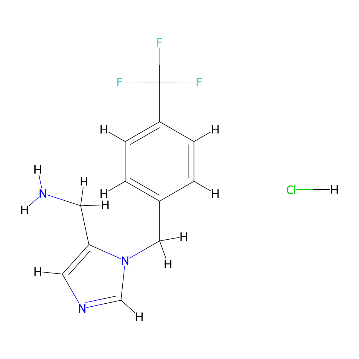 1-[4-(Trifluoromethyl)benzyl]-1H-imidazol-5-ylmethanamine hydrochloride molecular structure, CAS 1779124-88-7
