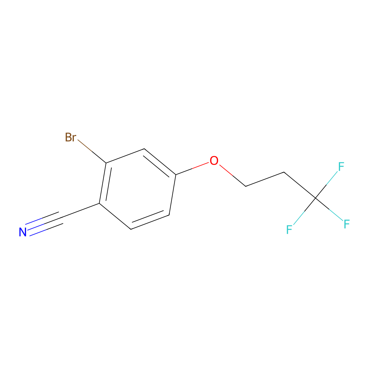 2-Bromo-4-(3,3,3-trifluoropropoxy)benzonitrile molecular structure, CAS 1779124-92-3