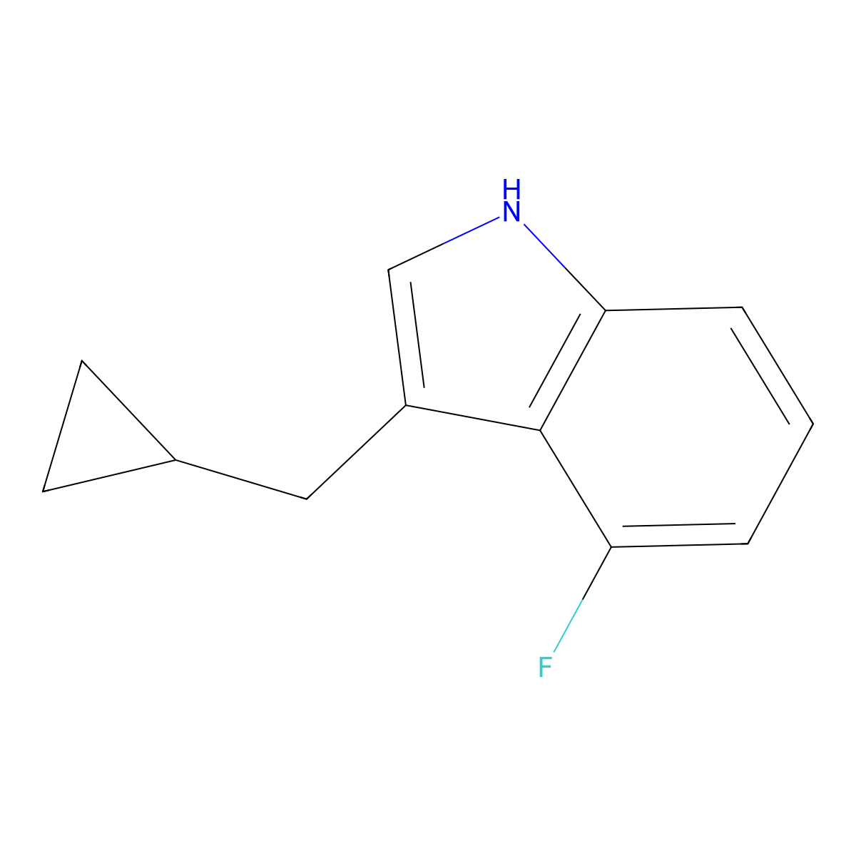 3-(Cyclopropylmethyl)-4-fluoro-1H-indole molecular structure, CAS 1779124-93-4