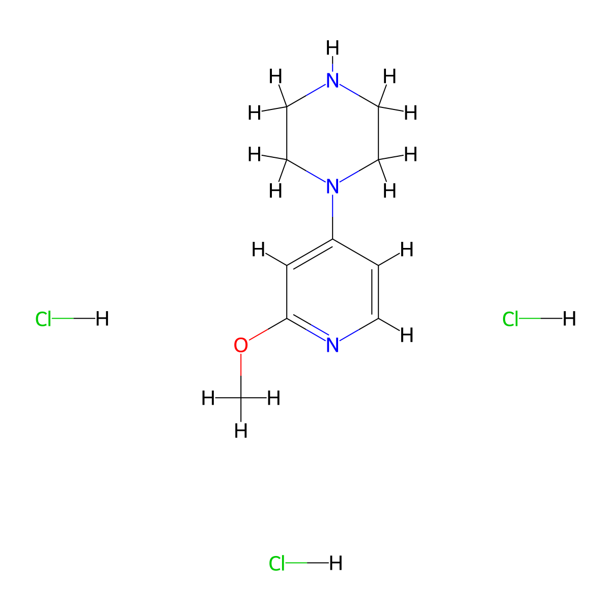 1-(2-Methoxypyridin-4-yl)piperazine trihydrochloride molecular structure, CAS 1779125-05-1