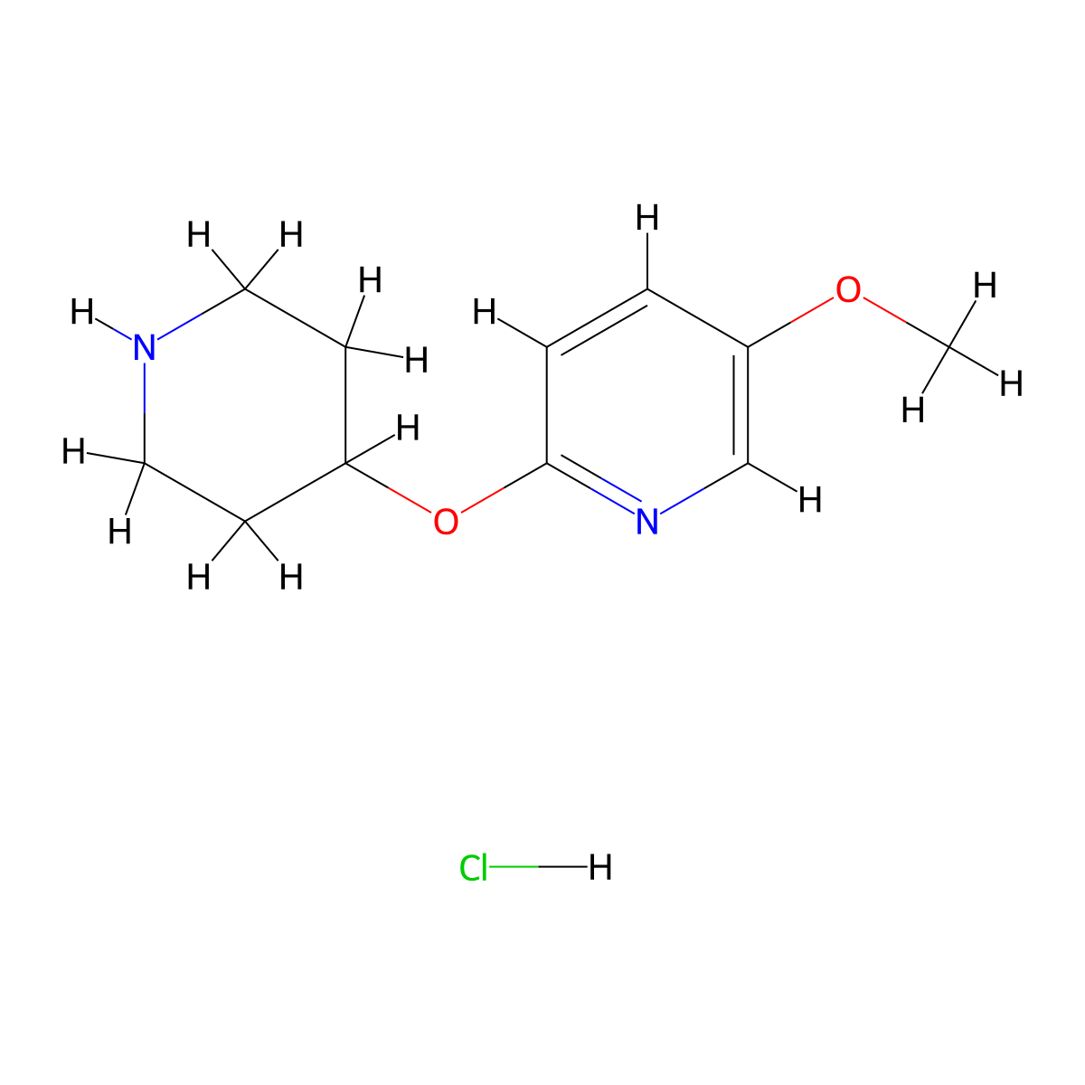 5-Methoxy-2-(piperidin-4-yloxy)pyridine hydrochloride molecular structure, CAS 1779125-18-6