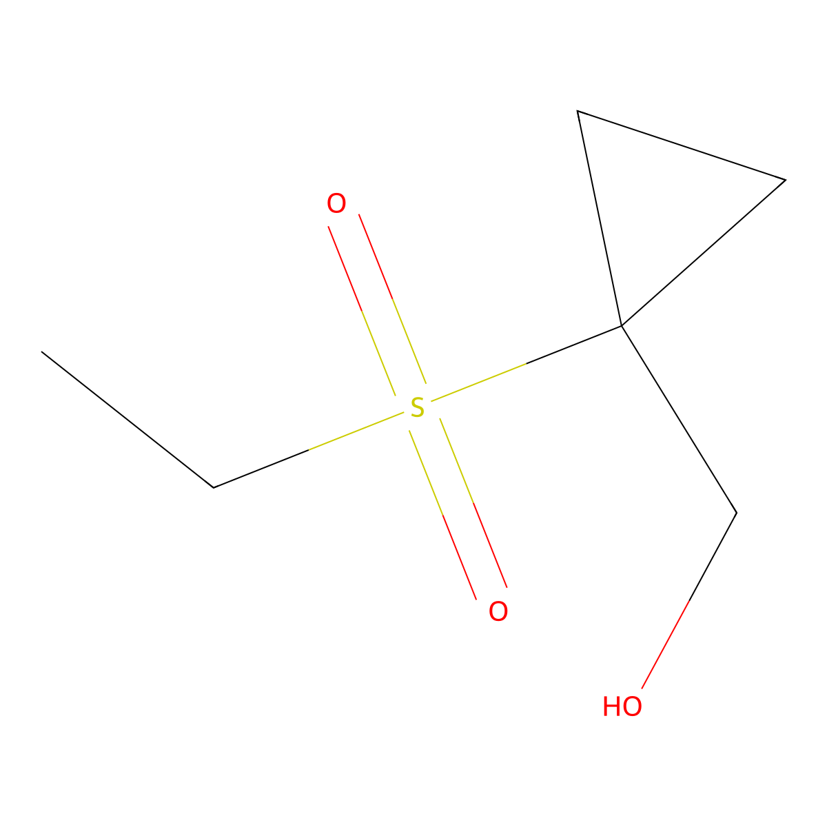 (1-(Ethylsulfonyl)cyclopropyl)methanol molecular structure, CAS 1779125-22-2