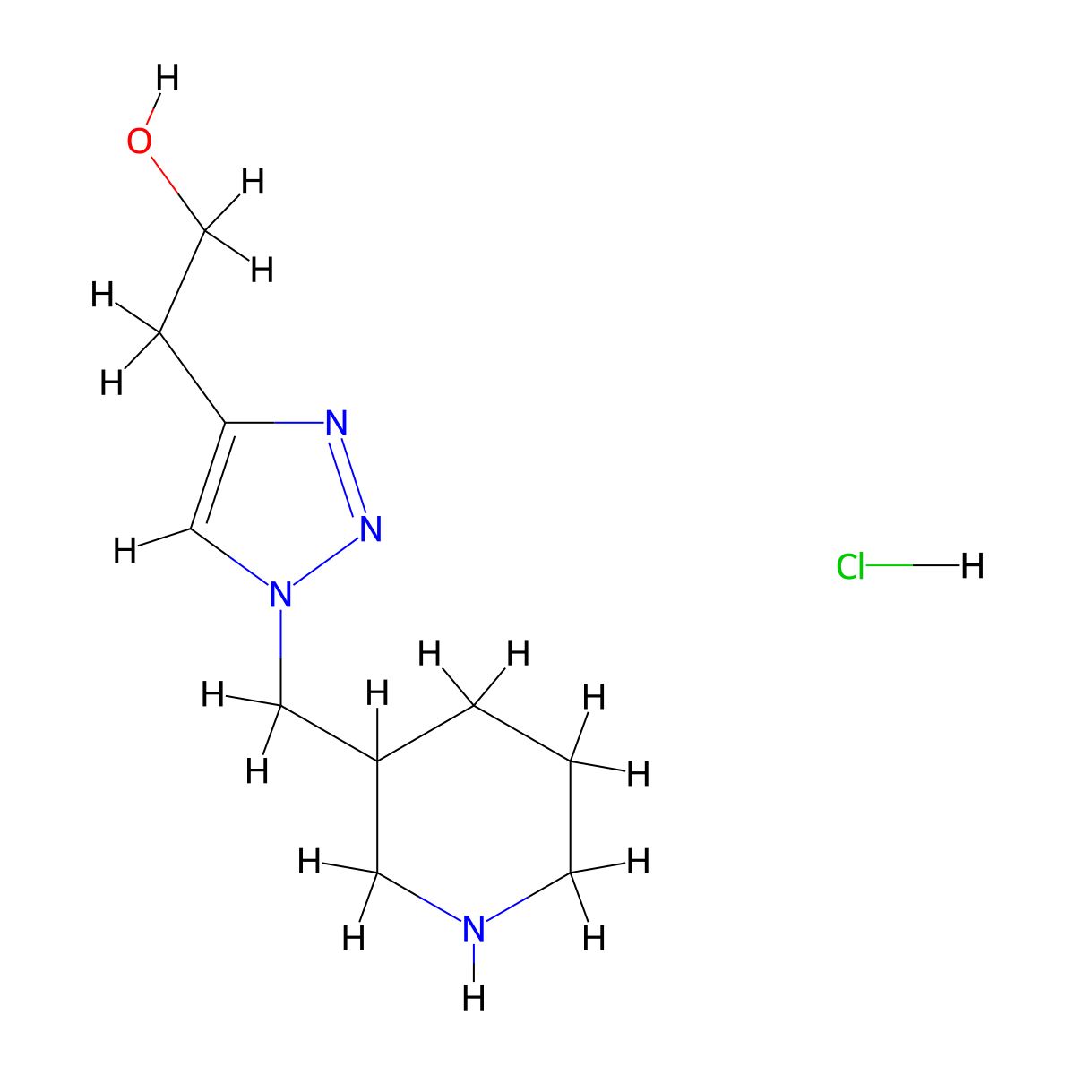 2-[1-(Piperidin-3-ylmethyl)-1H-1,2,3-triazol-4-yl]ethan-1-ol hydrochloride molecular structure, CAS 1779125-24-4