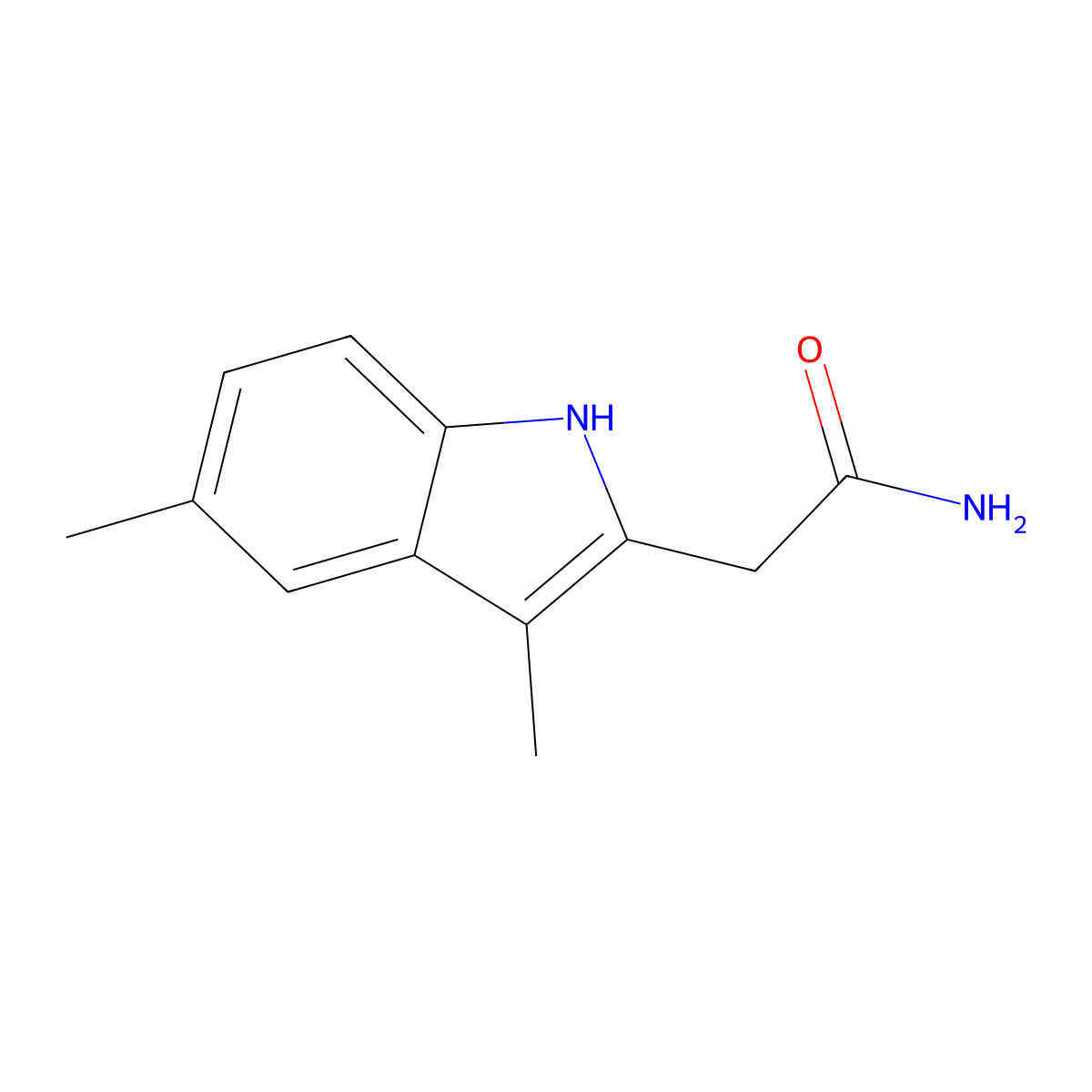 2-(3,5-dimethyl-1H-indol-2-yl)acetamide molecular structure, CAS 1779125-29-9