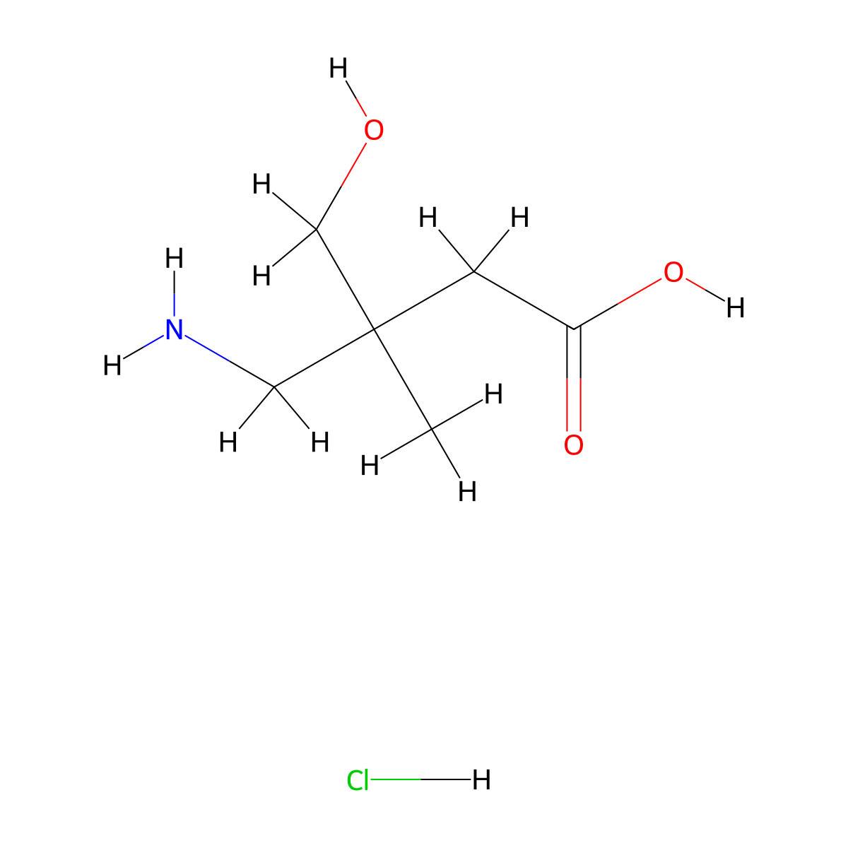 4-Amino-3-(hydroxymethyl)-3-methylbutanoic acid hydrochloride molecular structure, CAS 1779125-35-7