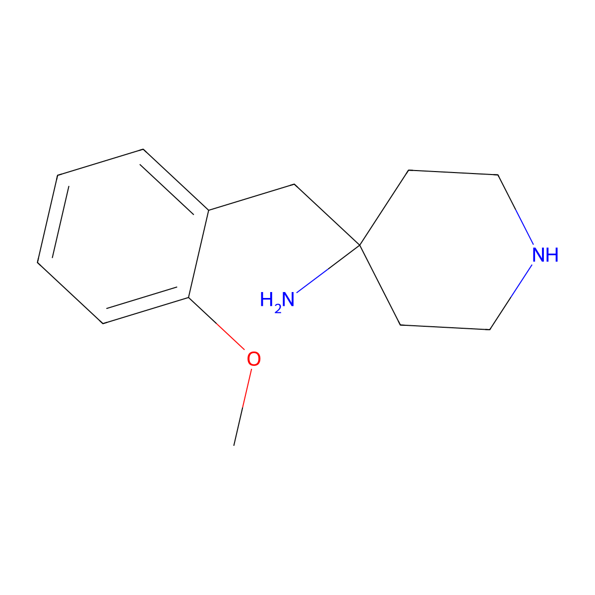 4-(2-Methoxybenzyl)piperidin-4-amine molecular structure, CAS 1779125-47-1