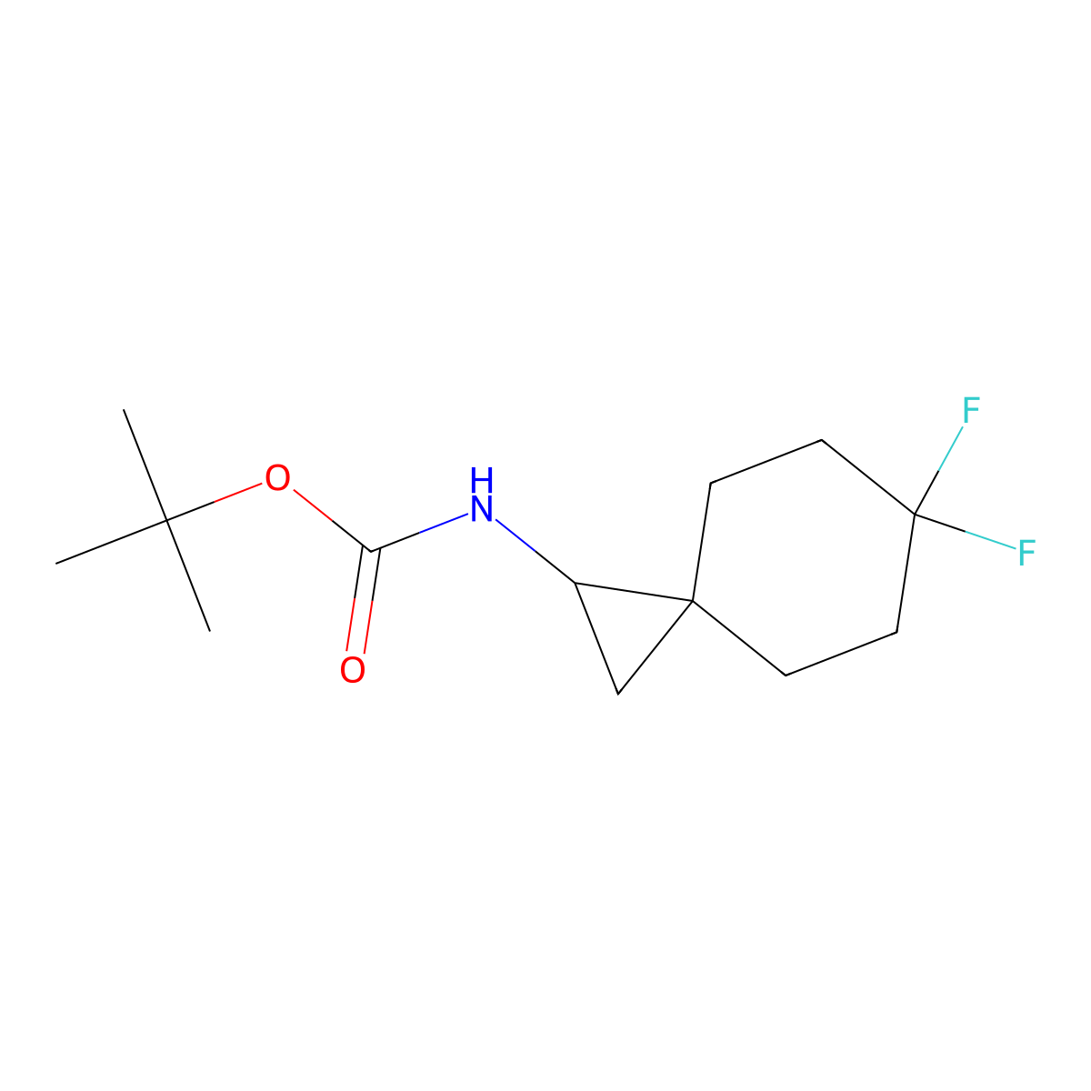tert-Butyl N-{6,6-difluorospiro[2.5]octan-1-yl}carbamate molecular structure, CAS 1779125-53-9