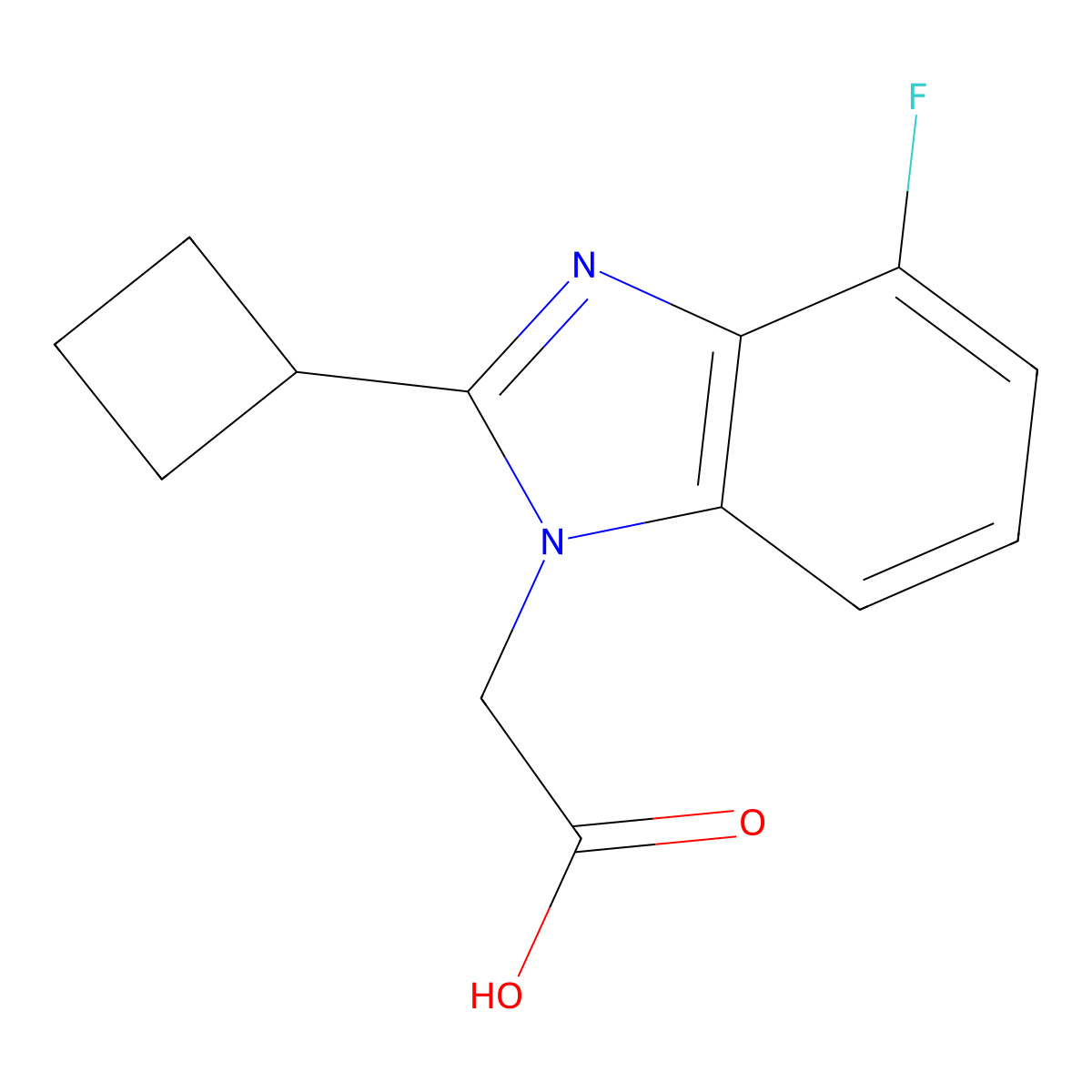 2-(2-Cyclobutyl-4-fluoro-1H-1,3-benzodiazol-1-yl)acetic acid molecular structure, CAS 1779125-63-1